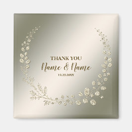 Hochzeitsfeier Dankeschön an Golden Floral Blätter Magnet