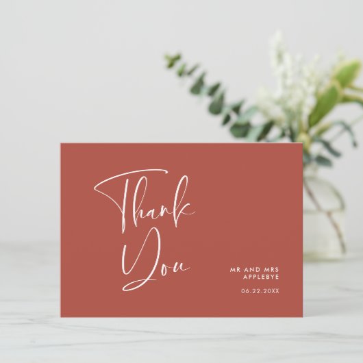 Hochzeitsfeier Dankeskarte (Stehend Vorderseite)