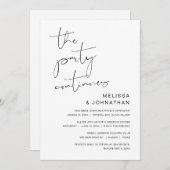 Hochzeitsfeier, das Party geht weiter Einladung (Vorne/Hinten)