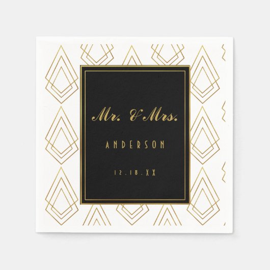 Hochzeitsfeier Deko Serviette (Vorderseite)