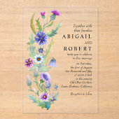 Hochzeitsfeier der Aquarellfarben-Wildblume Acryleinladungen (Vorderseite)