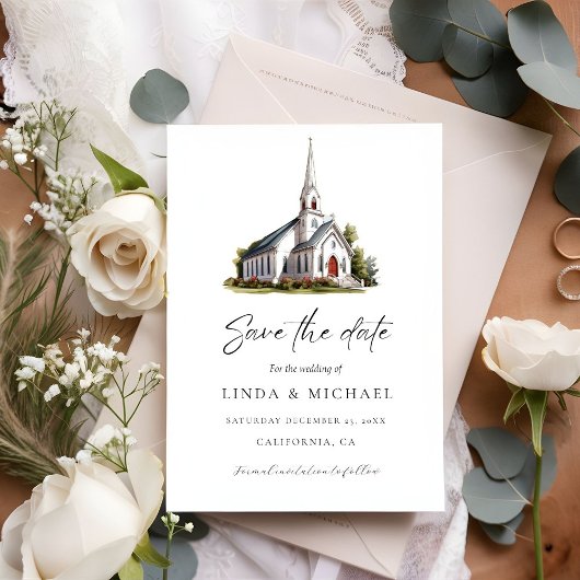 Hochzeitsfeier der Kirche Save The Date