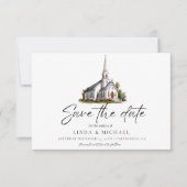 Hochzeitsfeier der Kirche Save The Date (Vorderseite)