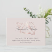 Hochzeitsfeier der Roten Rose Save The Date (Stehend Vorderseite)