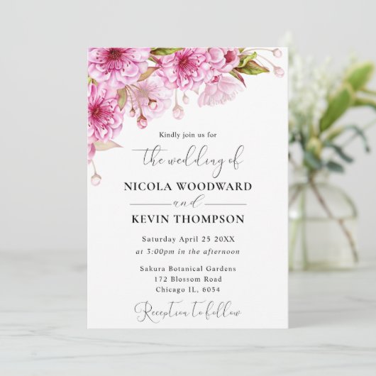 Hochzeitsfeier der Wasserfarbenfeder Einladung (Stehend Vorderseite)