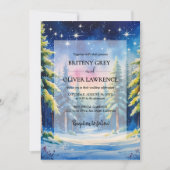 Hochzeitsfeier des Wasserfarbenwaldes mit Schneeba Einladung (Vorderseite)