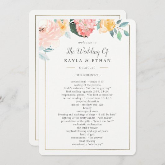 Hochzeitsfeier Doppelsiebenblütenprogramm Programm (Vorne/Hinten)