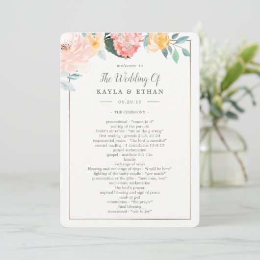 Hochzeitsfeier Doppelsiebenblütenprogramm Programm (Stehend Vorderseite)