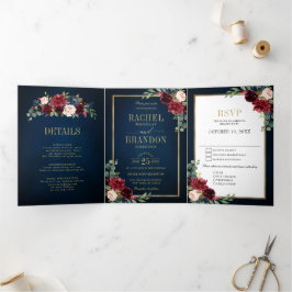 Hochzeitsfeier Dreifach Gefaltete Ankündigung