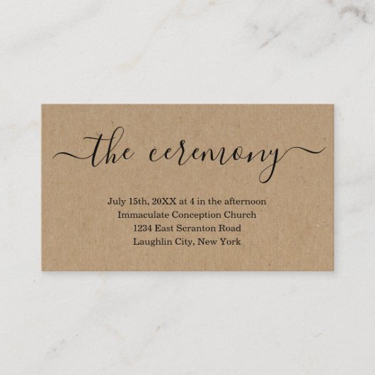 Hochzeitsfeier - Einfache Eintrittskarte Begleitkarte (Vorderseite)