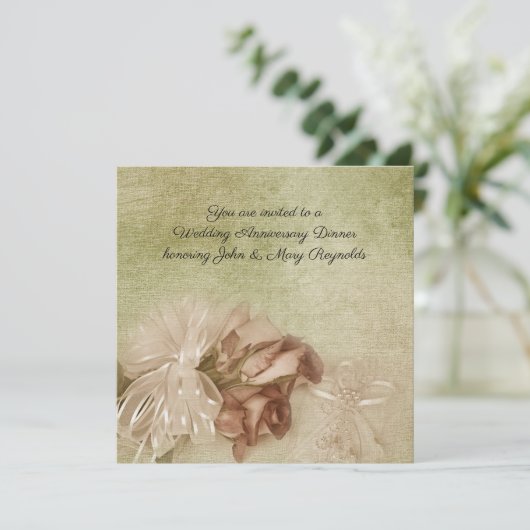 Hochzeitsfeier Einladung (Stehend Vorderseite)