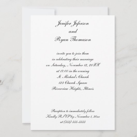 Hochzeitsfeier Einladung (Rückseite)