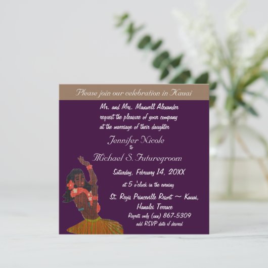 Hochzeitsfeier Einladung (Stehend Vorderseite)