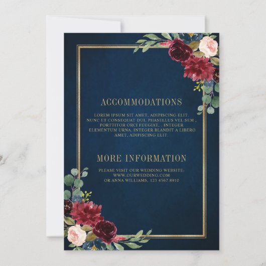 Hochzeitsfeier Einladung (Rückseite)