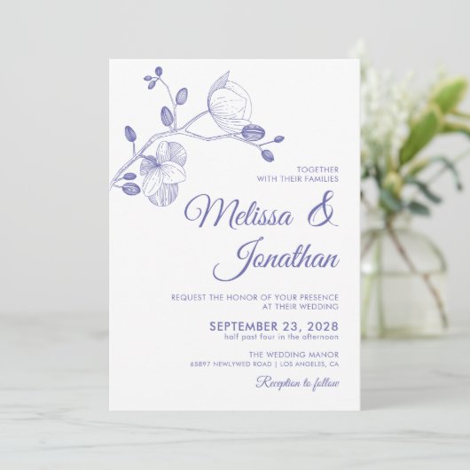 Hochzeitsfeier Einladung (Stehend Vorderseite)