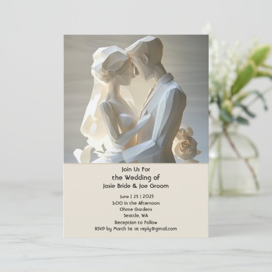 Hochzeitsfeier Einladung (Stehend Vorderseite)