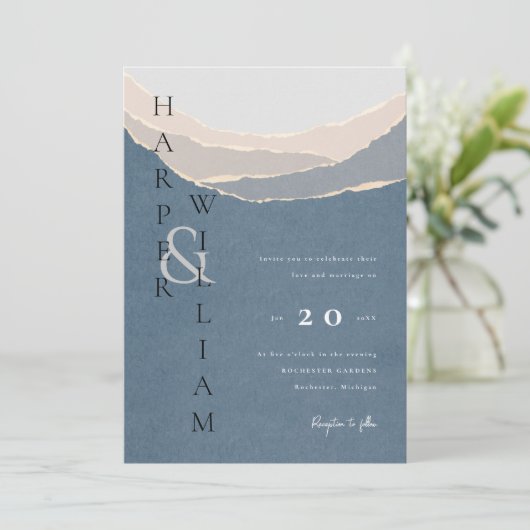 Hochzeitsfeier Einladung (Stehend Vorderseite)