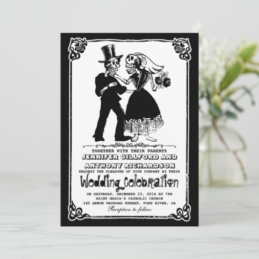 Hochzeitsfeier Einladung (Stehend Vorderseite)