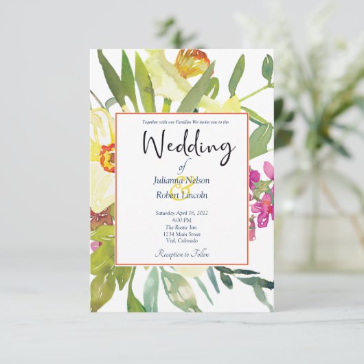 Hochzeitsfeier Einladung (Stehend Vorderseite)