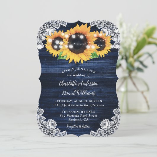 Hochzeitsfeier Einladung (Stehend Vorderseite)