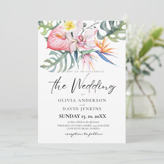 Hochzeitsfeier Einladung (Stehend Vorderseite)