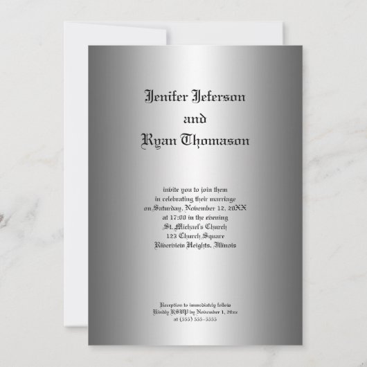 Hochzeitsfeier Einladung (Rückseite)