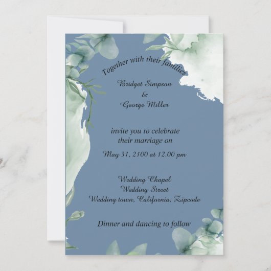 Hochzeitsfeier Einladung (Vorderseite)