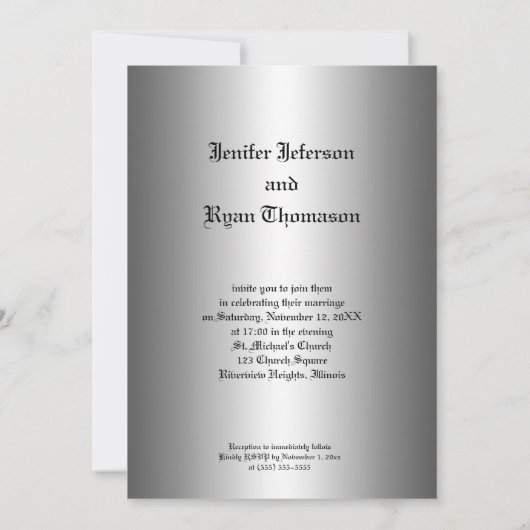 Hochzeitsfeier Einladung (Rückseite)