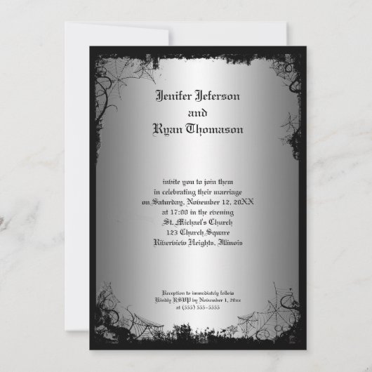 Hochzeitsfeier Einladung (Rückseite)