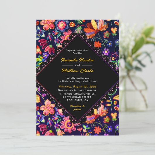 Hochzeitsfeier Einladung (Stehend Vorderseite)