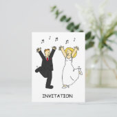 Hochzeitsfeier Einladung Couple Dancing (Stehend Vorderseite)