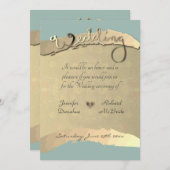 Hochzeitsfeier Einladung Golden Veiled Bloral (Vorne/Hinten)