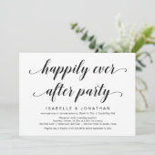 Hochzeitsfeier, elegantes schwarzes Script Einladung (Stehend Vorderseite)