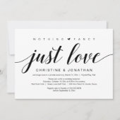 Hochzeitsfeier, elegantes schwarzes Script Einladung (Vorderseite)