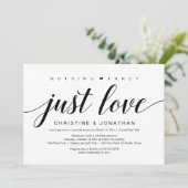 Hochzeitsfeier, elegantes schwarzes Script Einladung (Stehend Vorderseite)