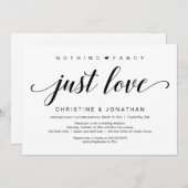 Hochzeitsfeier, elegantes Schwarzes Skript Einladung (Vorne/Hinten)