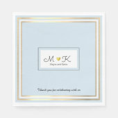 Hochzeitsfeier Empfang blass blau Serviette (Vorderseite)