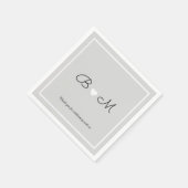 Hochzeitsfeier Empfang grau Serviette (Ecke)