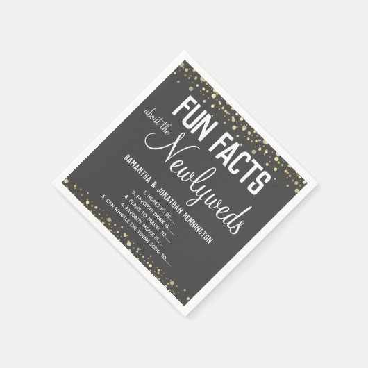 Hochzeitsfeier Facts Minimal Confetti Napkin Serviette (Ecke)