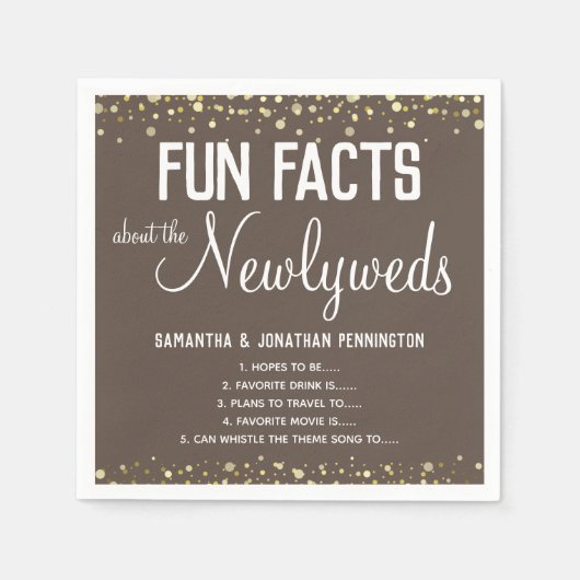 Hochzeitsfeier Facts Minimal Confetti Napkin Serviette (Vorderseite)