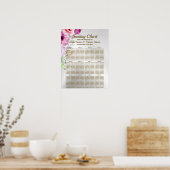 Hochzeitsfeier farbenfroh rosa Blütensilber Elegan Poster (Küche)