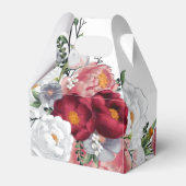 Hochzeitsfeier Farbenfrohe Rote Blütensilber Geschenkschachtel (Rückseite)