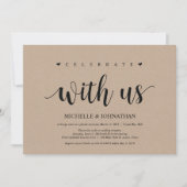 Hochzeitsfeier, feiern Sie mit uns Einladungen (Vorderseite)