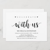 Hochzeitsfeier, feiern Sie mit uns Einladungen (Vorne/Hinten)