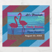 Hochzeitsfeier "Flamingle Bird Beach" in der Abend Bierflaschenetikett (Einzelnes Label)