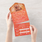 Hochzeitsfeier Foto Herbst-Herbst-Stil- All In One Einladung (Abreißen)