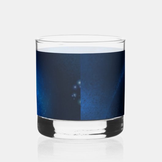 Hochzeitsfeier Full Blue Moon & Stars Mitternacht Whiskyglas (Rechts)