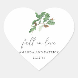 Hochzeitsfeier für Acorn Herz-Aufkleber