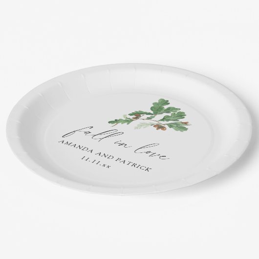 Hochzeitsfeier für Acorn Pappteller (Schrägansicht)