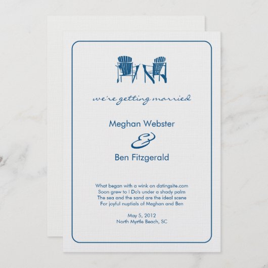 Hochzeitsfeier für Adirondack Einladung (Vorne/Hinten)